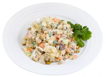 Russian Olivier salad traditional salad dish from Russia