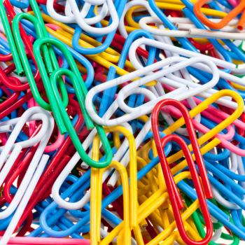 background from many color paper clips