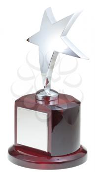 silver star award isolated on the white background