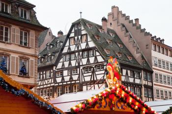 Christmas market in medieval european town