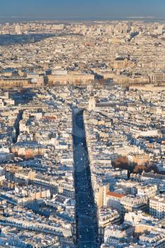 above view on Paris afternoon