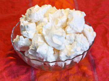 meringue sweet dessert from whipped egg whites and sugar
