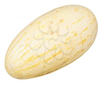 yellow Uzbek-Russian Melon (mirzachul melon, gulabi melon, torpedo melon) isolated on white background