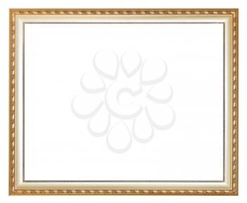 ancient silver classic wooden picture frame with cut out canvas isolated on white background