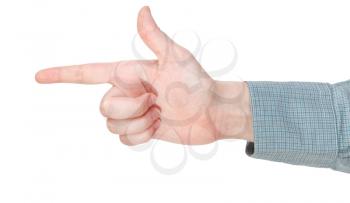 finger handgun - hand gesture isolated on white background