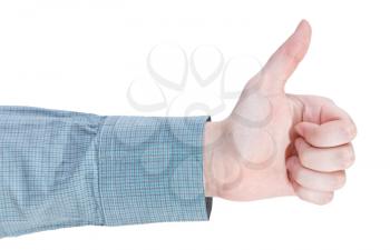 thumbing - hand gesture isolated on white background