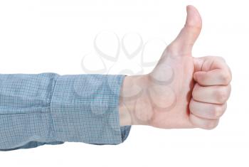 hitchhiking - hand gesture isolated on white background