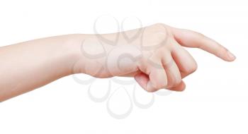 finger presses - hand gesture isolated on white background