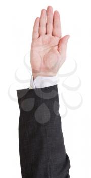 voiting - hand gesture isolated on white background