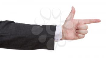 gun sign - hand gesture isolated on white background
