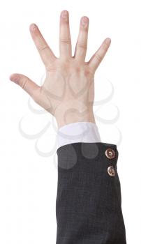 ask for help - hand gesture isolated on white background