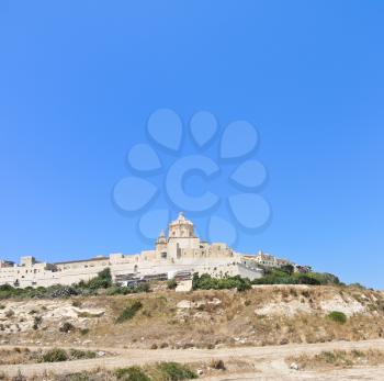 The Citadella (Citadel) old fortified city on Gozo island, Malta