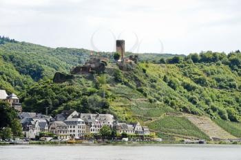 view of Beilstein village and Metternich Castle, Germany