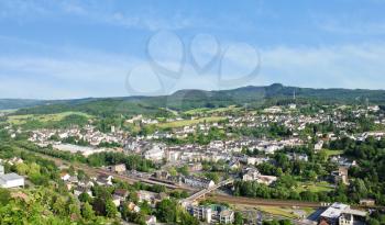 view of climatic spa town Gerolstein, Germany in summer day