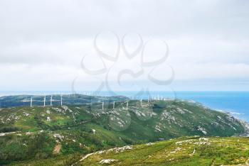 wind power farm on Cape Vilan, Costa da Morte, Galicia, Spain