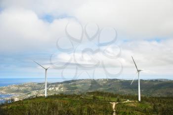wind turbines on Cape Vilan, Costa da Morte, Galicia, Spain