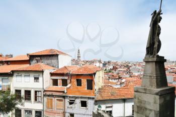 view of old houses in Porto city, Portugal