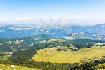 above view of Monte Baldo mountains in summer day, Lake garda region, Alps, Italy