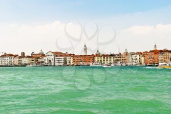 skyline on Venice city from lagoon, Italy in summer day