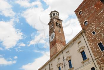 Lamberti tower (Torre dei Lamberti) in Verona, Italy