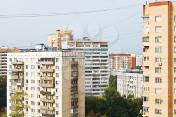 apartment houses in urban quarter in twilight, Moscow