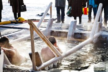 traditional ice swimming in Orthodox Holy Epiphany Day