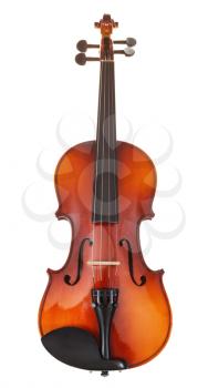 classical wooden violin isolated on white background