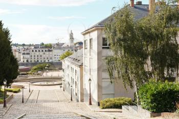 Montee Saint-Maurice street with steps in Angers city, France