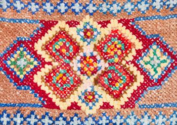 vintage knitting craftsmanship - cross-stitch lace close up