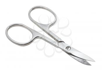 pair of manicure nail scissors isolated on white background