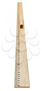school wooden meter ruler isolated on white background