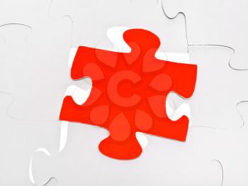 red puzzle piece on layer connected puzzles