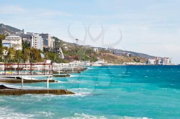 view of Massandra waterfront in Yalta, Crimea