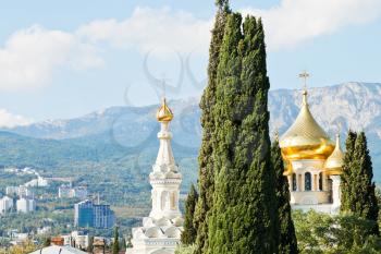 Alexander Nevski Cathedral and Yalta city houses, Crimea