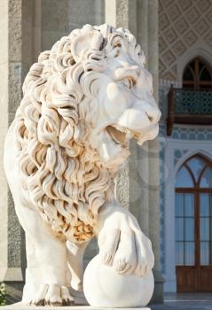 medici lion near south facade of Vorontsov (Alupka) Palace, Crimea