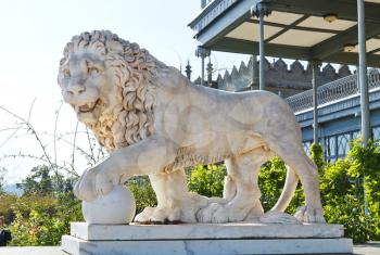 marble medici lion near Vorontsov (Alupka) Palace, Crimea