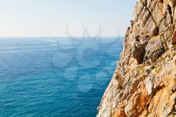 Aurora cliff in Black Sea on Southern Coast of Crimea
