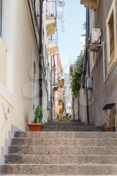 alley via Ciraulo in Catania city, Sicily, Italy