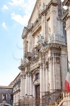 facade of Church San Benedetto on via Crociferi in Catania city, Sicily, Italy