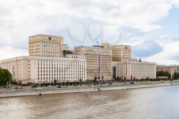 MOSCOW, RUSSIA - MAY 30, 2015: headquarters of the Ministry of Defense of Russia on Frunzenskaya embankment in Moscow, Russia