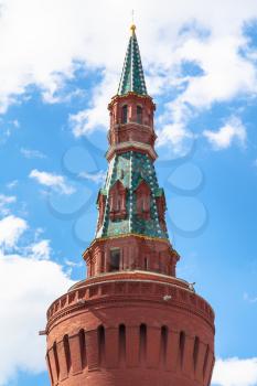 Beklemishevskaya Tower (Moskvoretskaya Tower) of Moscow Kremlin in sunny summer day