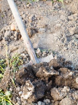 dig up the garden be spade outdoors