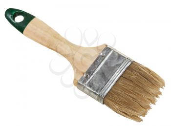 flat paint brush with clean tip isolated on white background