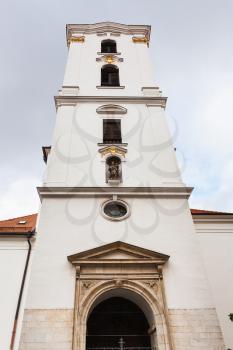 travel to Brno city - tower of Kostel Nanebevzeti Panny Marie (Church of the Assumption of Virgin Mary) on Jezuitska street in Brno town, Chech