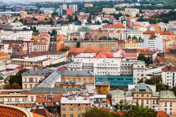 travel to Brno city - above view of Brno city, Czech