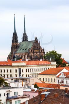 travel to Brno city - Cathedral of St Peter and Paul on Petrov hill in Brno, Czech