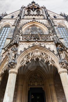 travel to Brno city - facade of Cathedral of St Peter and Paul in Brno, Czech