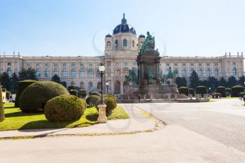 travel to Vienna city - Maria Theresien Platz with Maria Theresa Monument and Kunsthistorisches Museum (Museum of Art History, Museum of Fine Arts), Vienna, Austria