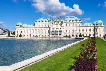 travel to Vienna city - flowerbed Upper Belvedere Palace, Vienna, Austria