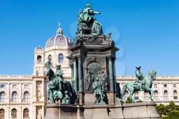 travel to Vienna city - Maria Theresa Statue and Naturhistorisches Museum (Museum of Natural History) at Maria Theresien Platz, Vienna, Austria